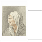 Head of old woman with headscarf by Jean Bernard