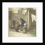 Three children playing with a pig's bladder by Jean Bernard