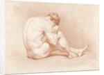 Seated male nude by Jacob Willemz. de Vos