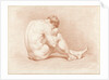 Seated male nude by Jacob Willemz. de Vos