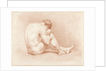 Seated male nude by Jacob Willemz. de Vos