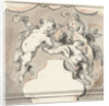 Three floating putti by Jacob de Wit