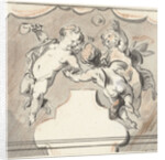 Three floating putti by Jacob de Wit