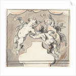 Three floating putti by Jacob de Wit