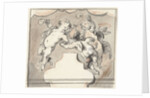 Three floating putti by Jacob de Wit