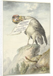 Vulture in its beak a sheet of paper by Circle of François Levaillant