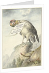 Vulture in its beak a sheet of paper by Circle of François Levaillant