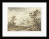 Farm with on the foreground washing women by Hendrik Meijer
