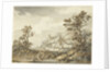 Farm with on the foreground washing women by Hendrik Meijer