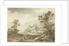 Farm with on the foreground washing women by Hendrik Meijer