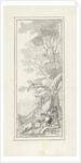 Design for a room decoration: a panel with birds by Abraham Meertens