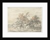 Farmhouse and a farmer training his horse by Simon Andreas Krausz