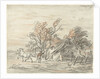 Farmhouse and a farmer training his horse by Simon Andreas Krausz