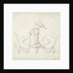 Design for room decoration with a panel with a maenad on two volutes by Abraham Meertens