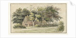 Farm between trees by Cornelis Bernardus Buijs