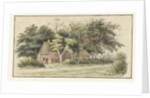 Farm between trees by Cornelis Bernardus Buijs