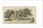 Farm between trees by Cornelis Bernardus Buijs