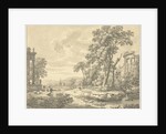 Italian landscape with ruins by Johann Heinrich Müntz