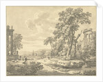 Italian landscape with ruins by Johann Heinrich Müntz