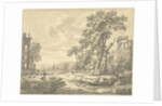 Italian landscape with ruins by Johann Heinrich Müntz