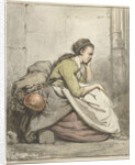Seated Woman with a copper kettle by Abraham van Strij I