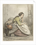 Seated Woman with a copper kettle by Abraham van Strij I
