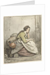 Seated Woman with a copper kettle by Abraham van Strij I