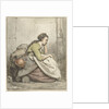 Seated Woman with a copper kettle by Abraham van Strij I