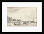 Boats at a dike by Tako Hajo Jelgersma
