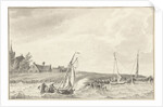 Boats at a dike by Tako Hajo Jelgersma