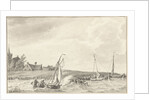 Boats at a dike by Tako Hajo Jelgersma