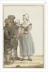 Woman with child at two men by Christina Chalon