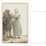 Woman with child at two men by Christina Chalon