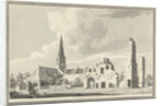 The ruins of the abbey of Rijnsburg The Netherlands by Gerrit Toorenburgh