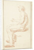 Study of seated male nude by Louis Fabritius Dubourg