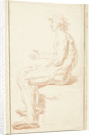 Study of seated male nude by Louis Fabritius Dubourg