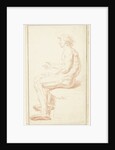 Study of seated male nude by Louis Fabritius Dubourg