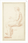 Study of seated male nude by Louis Fabritius Dubourg