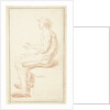 Study of seated male nude by Louis Fabritius Dubourg