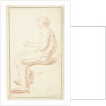 Study of seated male nude by Louis Fabritius Dubourg