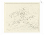 Knight with a woman on horseback by Louis Moritz