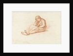 Sitting boy with arms under head by Abraham Johannes Ruytenschildt