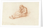 Sitting boy with arms under head by Abraham Johannes Ruytenschildt