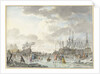 Frost Fair on a Frozen River with Ships by Hendrik Kobell