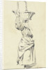 Woman standing with basket on head by Pieter van Loon