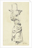 Woman standing with basket on head by Pieter van Loon