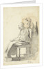 Young woman standing behind a seated reading old woman seen from the side by Pieter van Loon