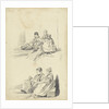Two studies of a boy and girl with jug by Pieter van Loon