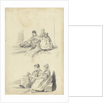 Two studies of a boy and girl with jug by Pieter van Loon