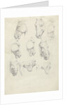 Nine anatomical studies of a horse head by Hendrik Voogd